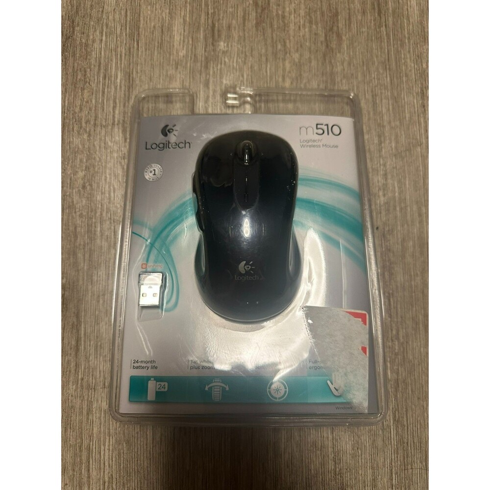 Logitech m510 Wireless Mouse With USB Dongle Ergonomic NEW SEALED